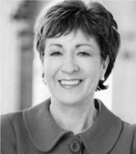 Black and white headshot of Susan Collins.