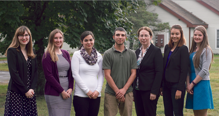 2016 Maine Policy Scholars stand outside Margaret Chase Smith Policy Center