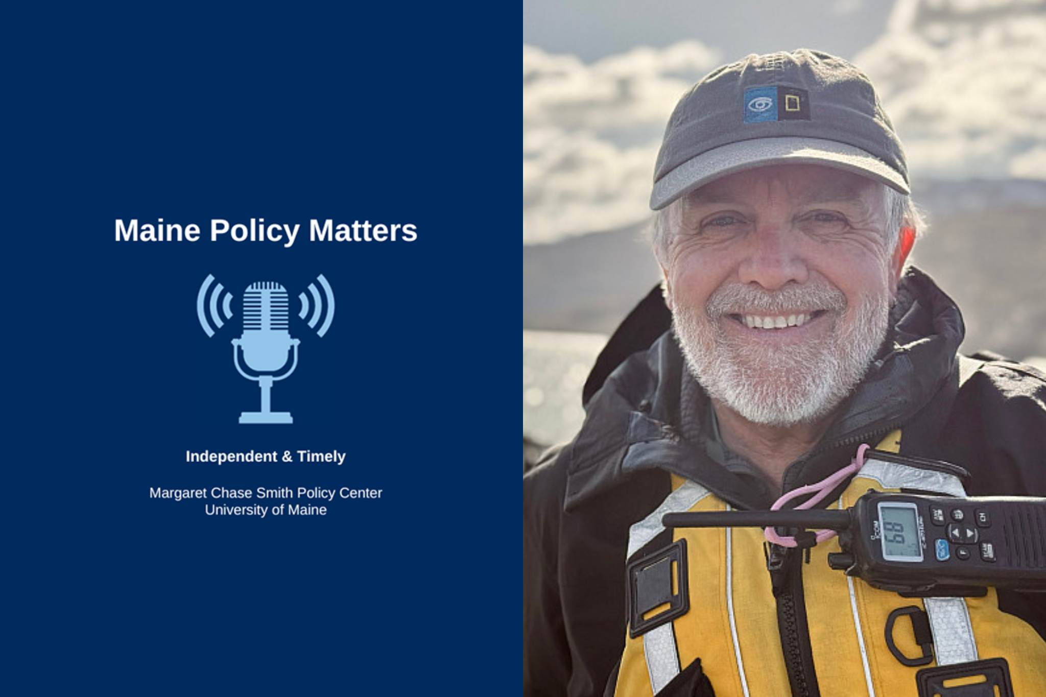 Split Image with Maine Policy Matters logo on the left and Toby Stephenson on the right.