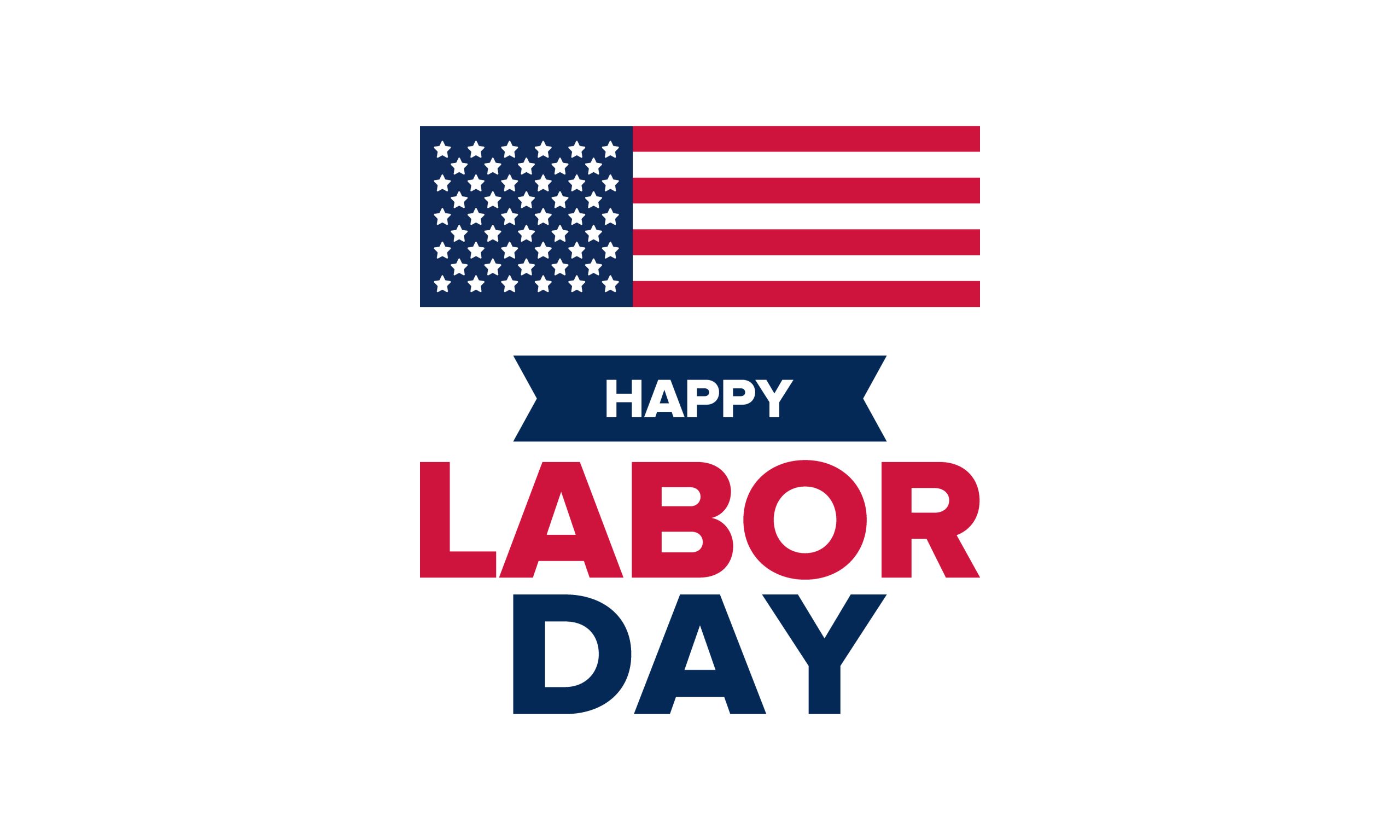 Happy Labor Day. Public federal holiday, celebrate annual in United States. American labor movement. Patriotic american elements. Poster, card, banner and background. Vector illustration